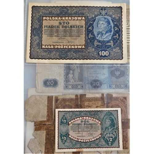 813 - Poland 1919-1994-(P23-P176) a collection of (39 notes) includes 1/22 50,000 maker, exile + exile occ... 