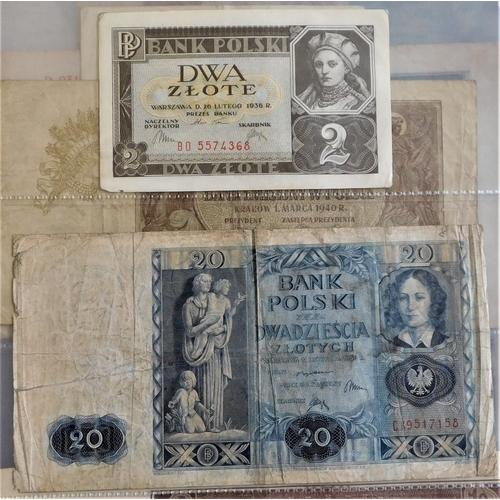 813 - Poland 1919-1994-(P23-P176) a collection of (39 notes) includes 1/22 50,000 maker, exile + exile occ... 