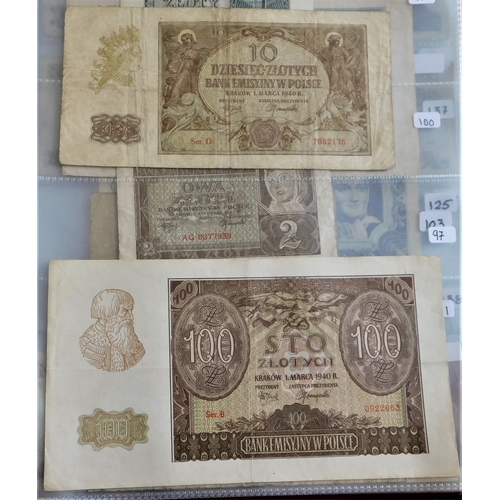 813 - Poland 1919-1994-(P23-P176) a collection of (39 notes) includes 1/22 50,000 maker, exile + exile occ... 