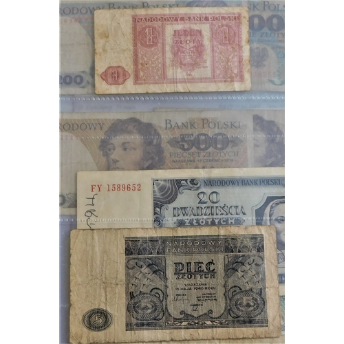 813 - Poland 1919-1994-(P23-P176) a collection of (39 notes) includes 1/22 50,000 maker, exile + exile occ... 