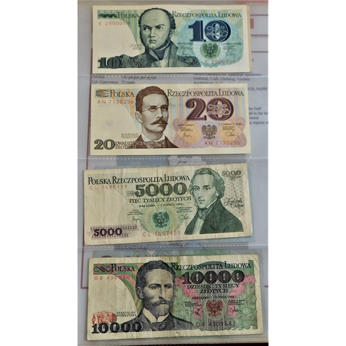 813 - Poland 1919-1994-(P23-P176) a collection of (39 notes) includes 1/22 50,000 maker, exile + exile occ... 