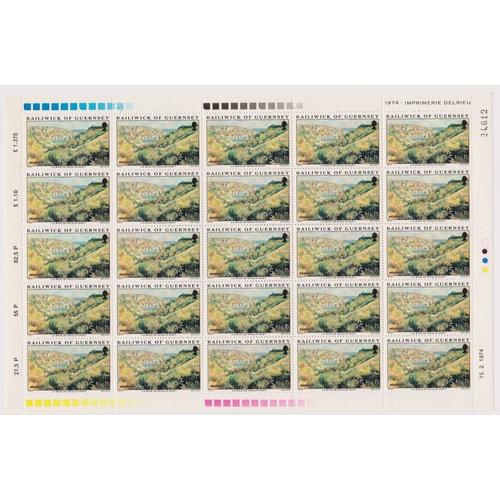 355 - Guernsey 1974-Renoir Paintings-SG118-121 u/m set in sheets of (25)-cat value £30