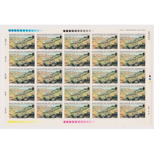 356 - Guernsey 1974-Renoir Paintings-SG118-121 u/m set in sheets of (25). Cat value £30