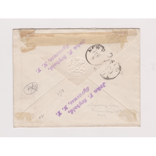 553 - St. Lucia 1882 4d tied by cds on cover to New York dated 22 Jan 1886 with New York arrival cancel on... 