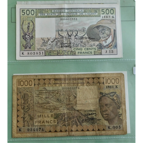 840 - Senegal West African States 1977-1992-Range of notes P706-P714) plus two later (7)