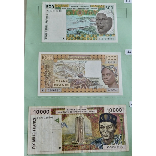 840 - Senegal West African States 1977-1992-Range of notes P706-P714) plus two later (7)