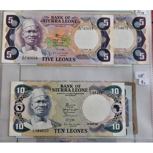 844 - Sierra Leone 1964-2000-A range of (14 notes) mixed VG to AUNC