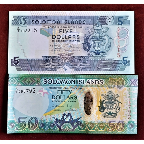 847 - Solomon Islands 1986-2006-A range of eight notes mostly AUNC (8)