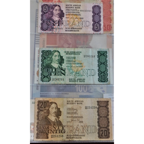 850 - South Africa 1930-10/- and 1936 £1,VG, and 1937 £5 (poor), 1964 values to 50 Rand 1994 to 200 Rand, ... 