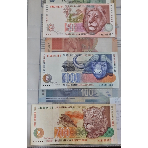 850 - South Africa 1930-10/- and 1936 £1,VG, and 1937 £5 (poor), 1964 values to 50 Rand 1994 to 200 Rand, ... 