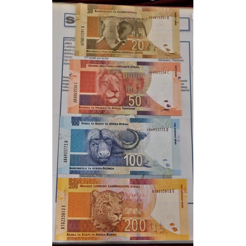 850 - South Africa 1930-10/- and 1936 £1,VG, and 1937 £5 (poor), 1964 values to 50 Rand 1994 to 200 Rand, ... 