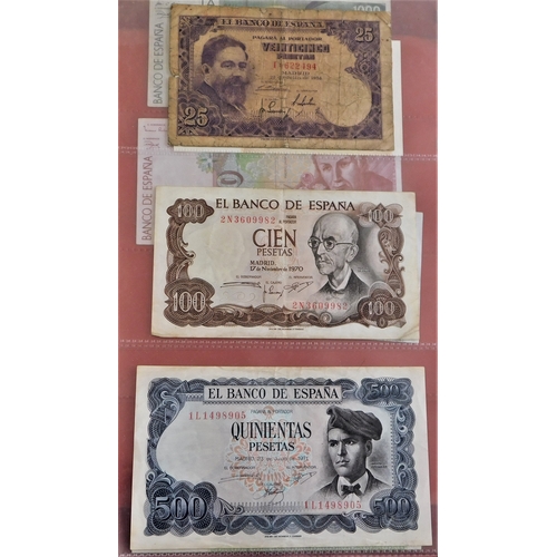 852 - Spain 1928-(P74,75+ P76) to 1992 (P164) range of early issues-unused condition P153 GVF,P158 AUNC, P... 