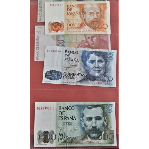 852 - Spain 1928-(P74,75+ P76) to 1992 (P164) range of early issues-unused condition P153 GVF,P158 AUNC, P... 