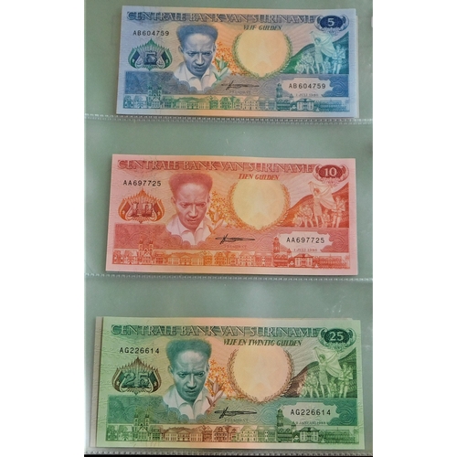 855 - Suriname 1963-2000-Collection of (23 notes) Vf to AUNC 2000's Birds AUNC to 5000 Gild (152)