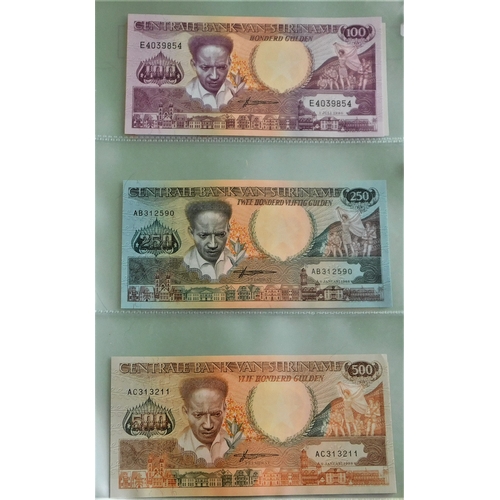 855 - Suriname 1963-2000-Collection of (23 notes) Vf to AUNC 2000's Birds AUNC to 5000 Gild (152)