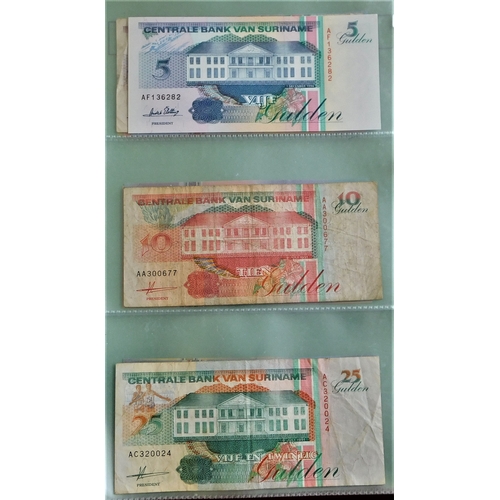 855 - Suriname 1963-2000-Collection of (23 notes) Vf to AUNC 2000's Birds AUNC to 5000 Gild (152)