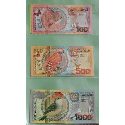 855 - Suriname 1963-2000-Collection of (23 notes) Vf to AUNC 2000's Birds AUNC to 5000 Gild (152)