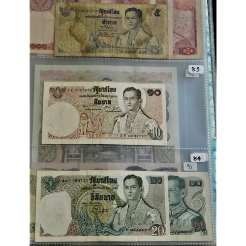 865 - Thailand 1953-2007-A fine collection of (33 notes) P63-P47 many AUNC includes P117 in uncut-strip of... 