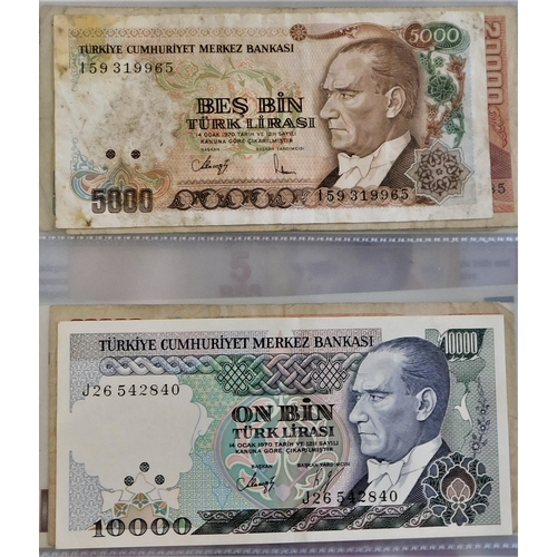 873 - Turkey 1930-2008-A collection of 38)P175-P224 mostly VF-Challenge to complete!