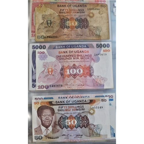 875 - Uganda 1966-2003-A good range of (34 notes) some VG many EF or better