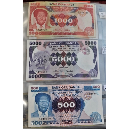 875 - Uganda 1966-2003-A good range of (34 notes) some VG many EF or better