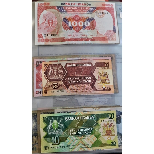 875 - Uganda 1966-2003-A good range of (34 notes) some VG many EF or better