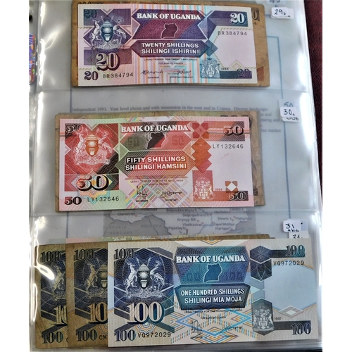 875 - Uganda 1966-2003-A good range of (34 notes) some VG many EF or better