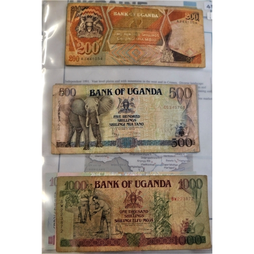 875 - Uganda 1966-2003-A good range of (34 notes) some VG many EF or better