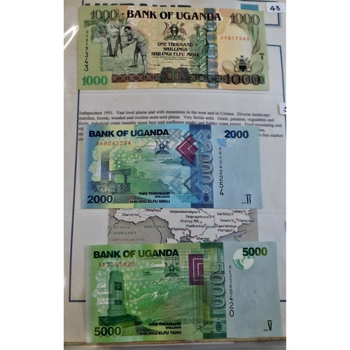 875 - Uganda 1966-2003-A good range of (34 notes) some VG many EF or better