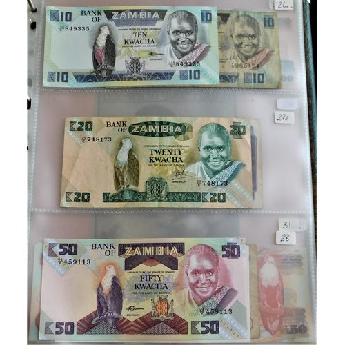 893 - Zambia 1964-2003-A collection of (32 notes) many AUNC