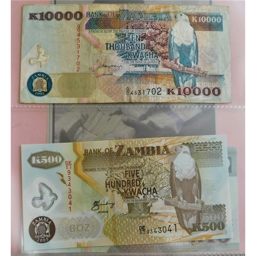 893 - Zambia 1964-2003-A collection of (32 notes) many AUNC