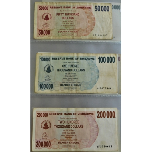 894 - Zimbabwe 1980-2009-A collection of (72 notes) mixed collection