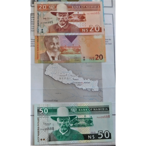 792 - Namibia 2001-10 dollars (P1) 100 dollars (P3) 1996-20 dollars(5) 50 dollars (P7) 10 dollars and 20 d... 