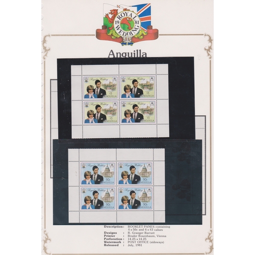 493 - Anguilla 1981-Royal Wedding-SG464-466 u/m set SG MS 467 u/m miniature sheet SG464 and 466 u/m sheetl... 