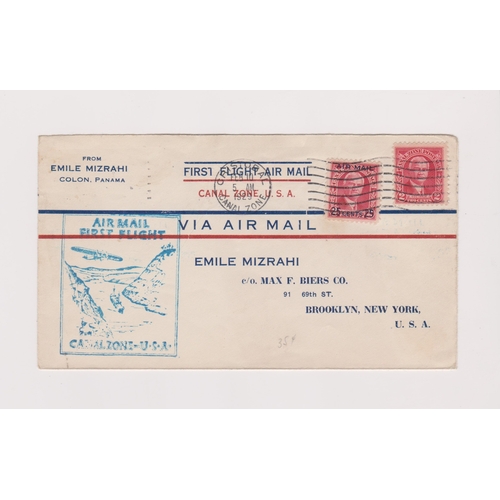 542 - Canal Zone 1929-1st flight airmail envelope posted to New York cancelled 10.2.1929 Cristobal cancel ... 