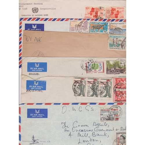 544 - Cameroon-Congo 1962-63-Group of (6) envelopes posted airmail to the Crown Agents London with a varie... 