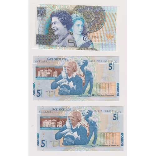 914 - Scotland-The Royal Bank of Scotland PLC-Five pound 2002-2006-Queens Jubilee EF Jack Nichols (2) AUNC... 