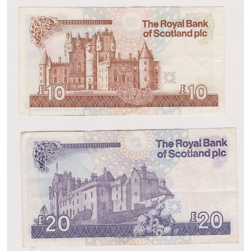 915 - Scotland-The Royal Bank of Scotland PLC-2001 Ten pounds-2000 Twenty pounds both GVF