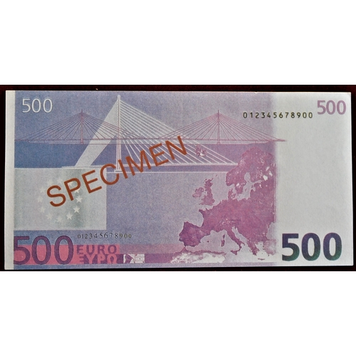 927 - 2001-European Central Bank Euro's set 5,10,20,50,100,200 and 500 euros over print 'specimen' scarce-... 