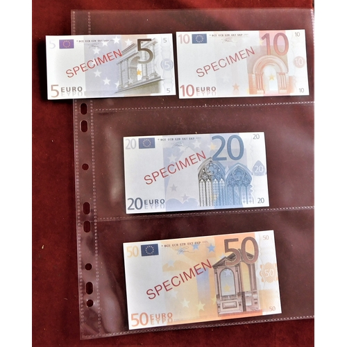 927 - 2001-European Central Bank Euro's set 5,10,20,50,100,200 and 500 euros over print 'specimen' scarce-... 