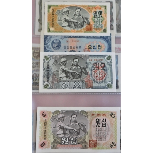 803 - North Korea 1947-2000-A collection-good range of (23 notes) mostly AUNC several scarce