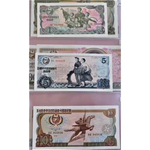 803 - North Korea 1947-2000-A collection-good range of (23 notes) mostly AUNC several scarce