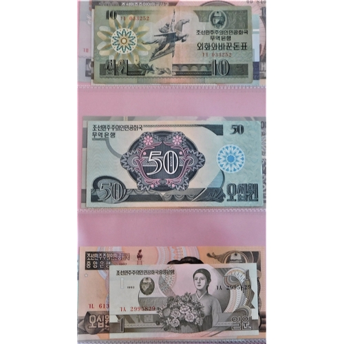 803 - North Korea 1947-2000-A collection-good range of (23 notes) mostly AUNC several scarce