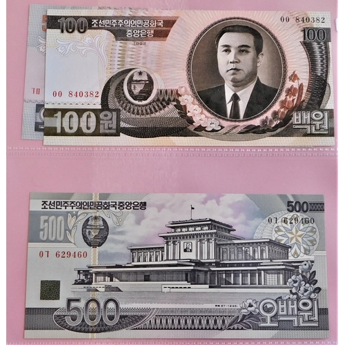 803 - North Korea 1947-2000-A collection-good range of (23 notes) mostly AUNC several scarce