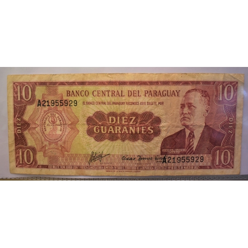 810 - Paraguay 1952-2005-(P193-P228) collection of (10 notes) VF to AUNC