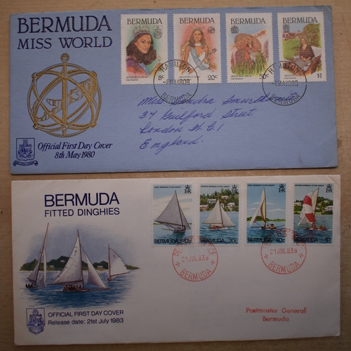 525 - Bermuda 1979-2000-Group of (6) FDC's (5) posted to UK 1 unaddressed plus envelope posted airmail to ... 