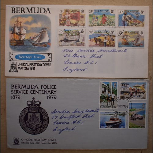 525 - Bermuda 1979-2000-Group of (6) FDC's (5) posted to UK 1 unaddressed plus envelope posted airmail to ... 