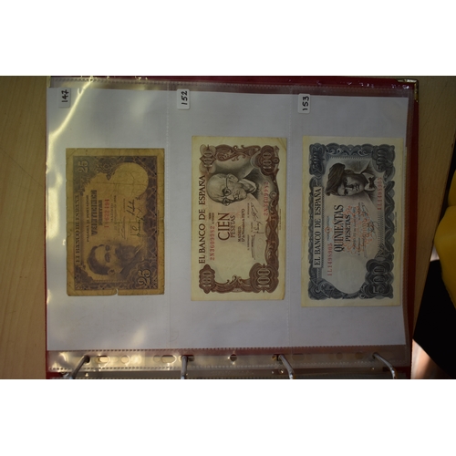 852 - Spain 1928-(P74,75+ P76) to 1992 (P164) range of early issues-unused condition P153 GVF,P158 AUNC, P... 