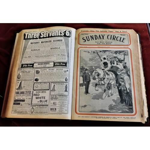 13 - Bound Copy of the 'Sunday Circle', Weekly papers from Jan 1906 - Jan 1907. Good condition for age