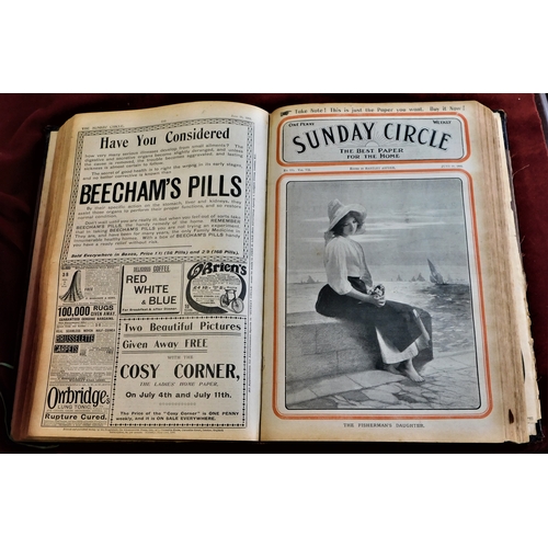 13 - Bound Copy of the 'Sunday Circle', Weekly papers from Jan 1906 - Jan 1907. Good condition for age